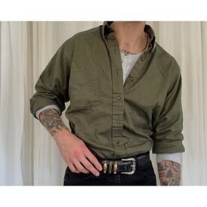 Dark Green Arrow button down size Large